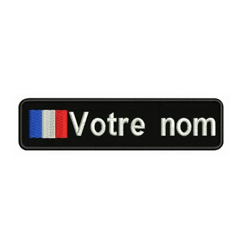Francúzska Vlajka 10X2.5cm Výšivky Vlastné Meno Text Našité Pruhy odznak Železa Alebo Prišiť Alebo Suchý Podklad Škvrny Na Oblečení