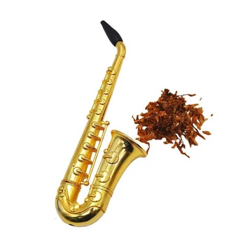 1pcs Tvorivosti Saxofón Mini Prenosné fajok, Zinok, Zliatiny Kovov Tabakový Dym Cigariet Rúry Hookah Dary