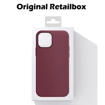 Úradný Magnetické Kvapaliny Silikónové puzdro Pre iPhone 12 Pro Max Kryt Pre Magsaf* S Animáciou Kryt Pre iPhone 12 Mini S Box
