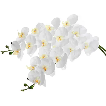 2 ks 38inch Umelé Skutočný Kontakt Kvety Orchidey 9Heads Latex Phalaenopsis Stonky pre DIY Svadobné Centerpieces,Kuchyňa