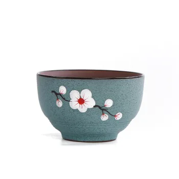 Ručne maľované fialová hliny kvet keramiky šálku čaju keramické retro krásnom dome pohostinnosť chadao Poháre