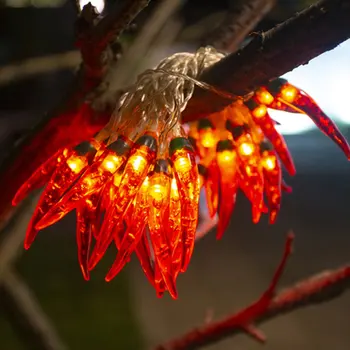 20 Svetlá Led Červené Chilli String Svetla Slnečnej Nepremokavé Vonkajšie Nádvorie, Vianočné Dekorácie Batérie Poľa