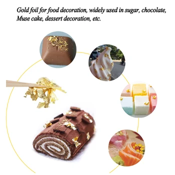 2 Fľaše Multi-Function Zlatej Fólie Papier Tvár Krásy Gilding Jedlé Potraviny Tortu Domáce Dekorácie