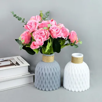 Moderné Plastové Vázy Európskej Anti-keramické Kvetinové Vázy Svadobné Dekorácie Ratan-ako Nezničiteľný Jednoduchosť Kôš Usporiadanie