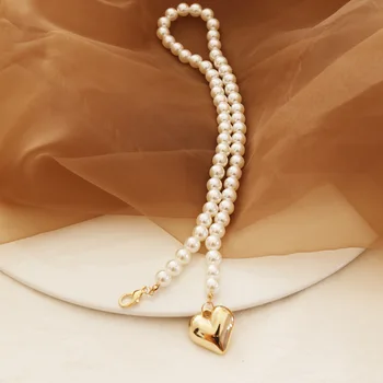 Vintage Pearl Náhrdelníky Pre Ženy Móda Multi-layer Srdca Perlou Reťazca Choker Náhrdelník 2121New Dizajn Šperky Darček