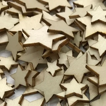 Veľkosť Miešanie Ornamenty, Ľahké DIY Remesiel Dodávky Ozdobné Gombíky Scrapbooking Ručne Zdobené Drevené Hviezdy