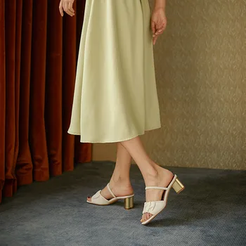 FEDONAS Elegantné Ženy Sandále 2021 Módne Originálne Kožené Vysoké Podpätky Papuče Ženy Najvyššej Kvality Party, Ples Svadobné Topánky Žena