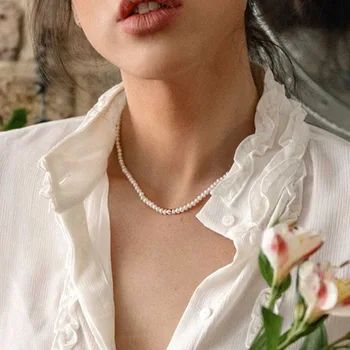 Vintage perlový náhrdelník Šperky na krku Reťaze Žien príslušenstvo Darček pre priateľku, estetické Prívesok Reťazca módne chocker