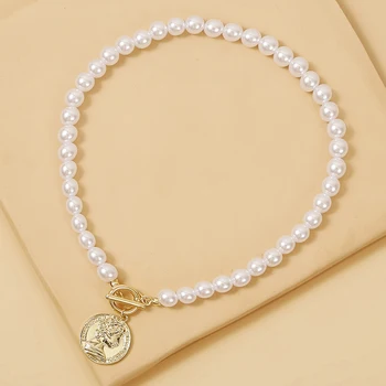 Vintage perlový náhrdelník Šperky na krku Reťaze Žien príslušenstvo Darček pre priateľku, estetické Prívesok Reťazca módne chocker