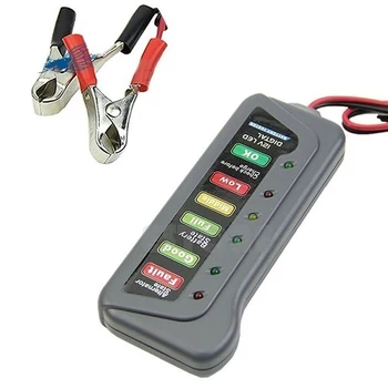 12V LED Digitálne Batérie Tester Batéria Alternátor Tester s Dvoma Klipmi Pre Auto, Motocykel, Nákladné automobily