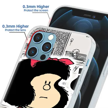 Roztomilý Mafalda Silikónové puzdro Pre Apple iPhone 11 Pro Max 12 XR 7 8 Plus 6 6 X XS SE 2020 Coque Kryt Telefónu Soft Shell Funda