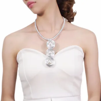 MANILAI Simulované Pearl Chokers Náhrdelníky Pre Ženy Vyhlásenie Šperky vyrábané Ručne Zabaliť Drôt, Lano, Reťaz Dlhú Prívesky Maxi Náhrdelník