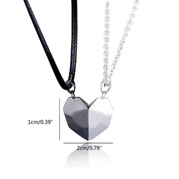 2-dielna sada Minimalistický Milovníkov Priateľstvo Srdce Prívesok Pár Magnetické Multi-stretávajú Srdce Prívesok Náhrdelník Šperky