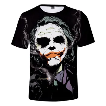 Letné Najnovšie Joker Mužov Klaun Tvár Bežné Mužské tričko 3D Vytlačené T Tričko Fashion Joker Zábavné Tričká Topy