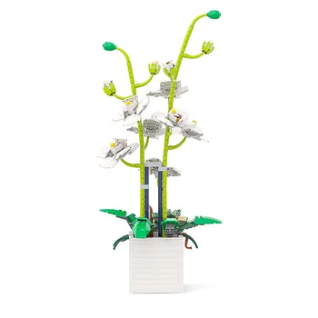 MOC Phalaenopsis Rastliny Váza, Črepníkové Kvety, Stavebné Bloky, Zelená Orchidea, Kvet Tehly Domáce Dekorácie, Hračky Pre Deti, Darčeky