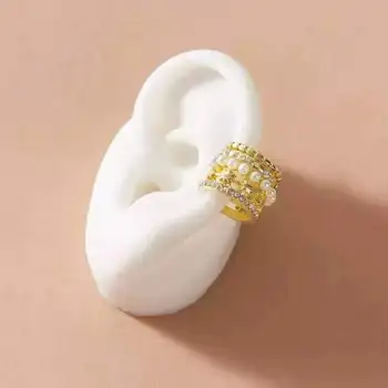 2020 Módne Zlatý Široký Náušnice Žena v tvare C Náušnice Imitácia Crystal Pearl Náušnice Ženské Šperky, Darčeky