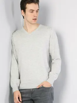 Colins Mužov Pravidelné Nosenie Grey Heather SweatersMen je sveter módne sveter vrchné oblečenie,CL1023230