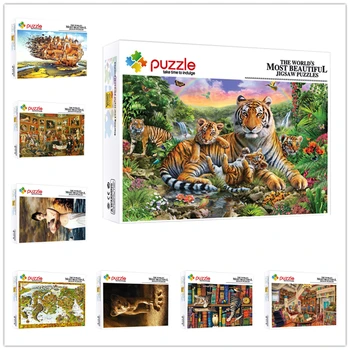 Drevené Puzzle 500 Kusov Intelektuálne Hry, Vzdelávacie Hračky pre Deti, Detský Chlapci Dievčatá Dovolenku Narodeninám
