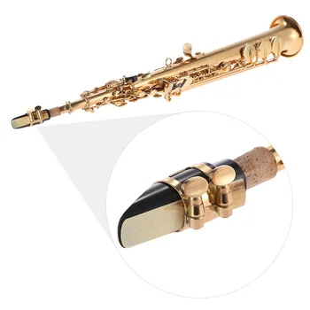 Ammoon Mosadz Rovno Soprán Bb B Ploché Sax Saxofón Woodwind Nástroj Prírodné Shell Tlačidlo Vybojovať Vzor s púzdro