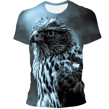 Hot Predaj 3D Tlač Zvierat, Vtákov Fashion T-Shirt pánske Bežné Krátke Rukávy O-Neck T-Shirt Pohode Série Oblečenie