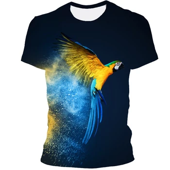 Hot Predaj 3D Tlač Zvierat, Vtákov Fashion T-Shirt pánske Bežné Krátke Rukávy O-Neck T-Shirt Pohode Série Oblečenie
