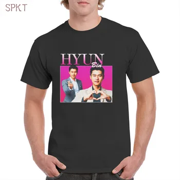 Hyun Bin Bavlna Star t shirt Písmená Mladých Top Vysoká Kvalita Mäkké Pekný Nadrozmerné Gradient Žena/Muž T-Shirt Estetika