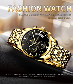 NIBOSI Luxusné Quartz Muži Hodinky Chronograf Športové náramkové hodinky pre Mužov Nepremokavé Nehrdzavejúcej Ocele Svetelný Relogio Masculino