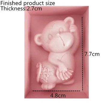 DIY Zverokruhu 3D animovaný opice silikónové formy čokoládový dort dekorácie nástroj hliny plavidlá formy tortu formy