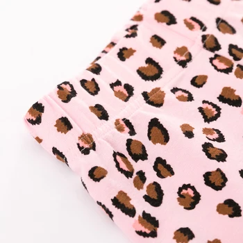 Malý Maven Nová Jar, Jeseň Deti Roztomilé Ružové Leopard Vytlačené Základné Kvalitnej Bavlny Pletené Dievčatá Bežné Nohavice