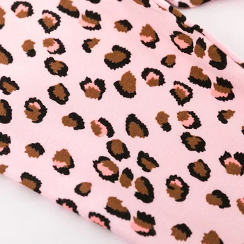 Malý Maven Nová Jar, Jeseň Deti Roztomilé Ružové Leopard Vytlačené Základné Kvalitnej Bavlny Pletené Dievčatá Bežné Nohavice