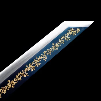 Ručne Kované Mangánovej Ocele Had Tsubou Katana Sword Skutočná Bitka Pripravený Samuraj Katana Japonský Catanas Broadsword Espada