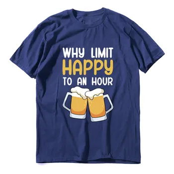 JKLPOLQ pánske T-Shirt, Prečo Limit Šťastný Hodinu, Zábavné Pivo Tlač Vintage Topy Strany Bežné pohodlné Bavlnené Tričko