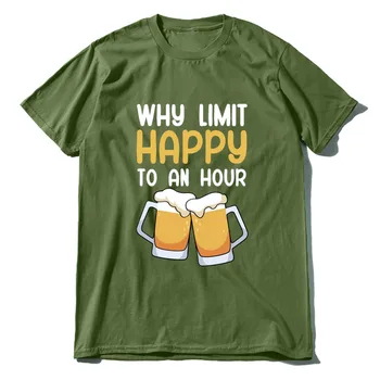 JKLPOLQ pánske T-Shirt, Prečo Limit Šťastný Hodinu, Zábavné Pivo Tlač Vintage Topy Strany Bežné pohodlné Bavlnené Tričko