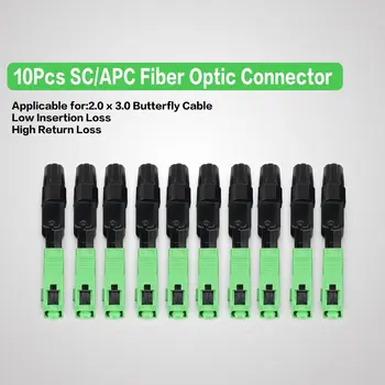 10Pcs SC/APC Optický Konektor FTTH Vložené Jednom Režime Montáž Optických Vlákien, Rýchly Konektor Optický Rýchly Konektor
