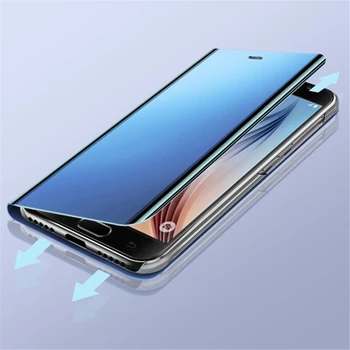 Telefón puzdro Pre Xiao Redmi Poco 9A X3 M2 F2 K30 F1 10 TON 9C 10 9 Lite Ultra NFC Pro Zoom, Smart Mirror Flip Držiteľ Stojí Kryt