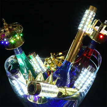 Thrisdar LED Stroboskop Taktovkou Vňaťou Fľaša Služby Sparkler pre Vip nočné kluby Strany Klubu Udalostí Led Fľaša Šampanského Flash Palice