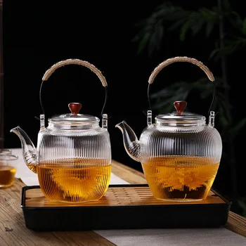 Kanvicu žiaruvzdorného skla, kanvicu čaju nastaviť Čínsky čajový set hrniec kávy filter 1100ml odolné kanvica čaj kanvica čaj infuser