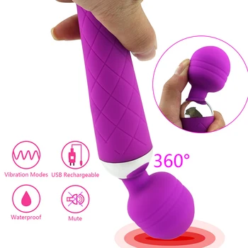 Silný Ústne Klitoris Vibrátory pre Ženy, USB Nabíjanie AV Čarovná Palička Vibrátor Masér Sexuálne Wellness Dospelých, Sexuálne Hračky Žena