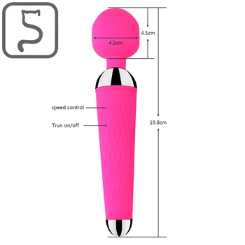 Silný Ústne Klitoris Vibrátory pre Ženy, USB Nabíjanie AV Čarovná Palička Vibrátor Masér Sexuálne Wellness Dospelých, Sexuálne Hračky Žena