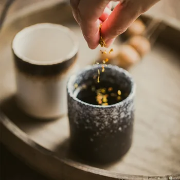 Japonský Vintage Keramické Čajové Šálky Hrubej Keramiky Teacup Master Čajové Misky Čínskej Kung-Fu Čaj Nastaviť Drinkware Teaware Dekor MJ709