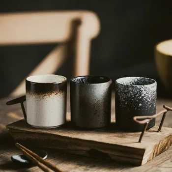 Japonský Vintage Keramické Čajové Šálky Hrubej Keramiky Teacup Master Čajové Misky Čínskej Kung-Fu Čaj Nastaviť Drinkware Teaware Dekor MJ709