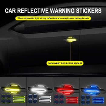 3D Auto, Reflexné Nálepky Pásky Reflektor Blatník Upozornenie Nárazníka Pásy Dverí Rukoväť Miska Kryt Auto Vonkajšie Príslušenstvo
