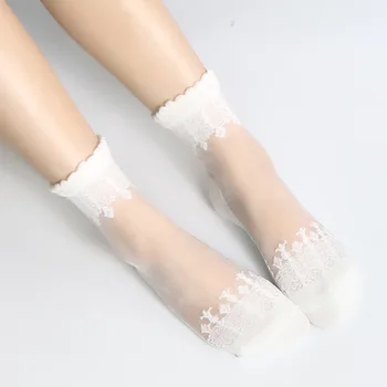Crystal Hodvábne Pančuchy v Pohode Žien No Show Ponožky Dámy Krátke Trubice Ponožky Žena Lete Tenké Neviditeľné dievčenské Ponožky Ponožky Čln