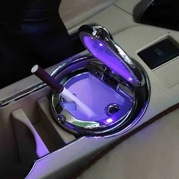 Auto Popolník S Modrým LED Svetlom Kovové Fólie Auto LOGO styling Accessorie pre Audi A3 8P 8V 8 L Príslušenstvo
