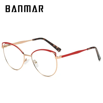 BANMAR Cat Eye Kovov Proti Blue Ray Okuliare, Rám, Luxusné Značky Okuliare Ženy Počítač Okuliare Žena Krátkozrakosť Okuliare