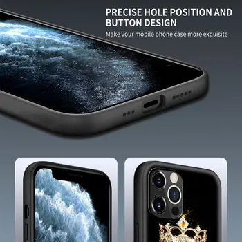 Telefón puzdro Pre Apple iPhone 11 7 12 Pro Black Soft Capa Na iPhone XR X XS Max 6 6 8 Plus SE Kryt Hot Gold List