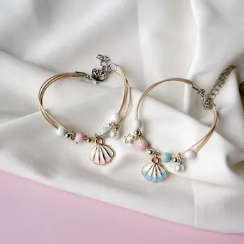 Veľkoobchod Ručné Kórejský Nastaviteľné String Korálky Roztomilý Šťastie Dámske Lano Náramok Prívesky Pre Dievčatá Darček Ženy Módne Šperky
