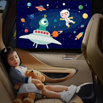 Letné Cartoon Auto Okno Slnečník Strane Nastaviteľný Záves Pre Bady Deti Bezpečné Uv