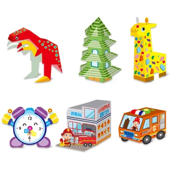 12Pcs/set DIY Montessori Zvierat Origami Papier Rezanie Knihy Deti Plavidlá Hračka 3D animovaný Remeselníci Zábavnej Puzzle, Hračky pre Deti,