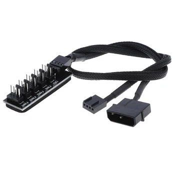 Black Rukávy Bunda 40 cm 1 až 5 4-pinové PWM CPU Chladič/ Vec/ Chasis Chladiaci Ventilátor Napájacieho Kábla Hub Rozbočovač Adaptér